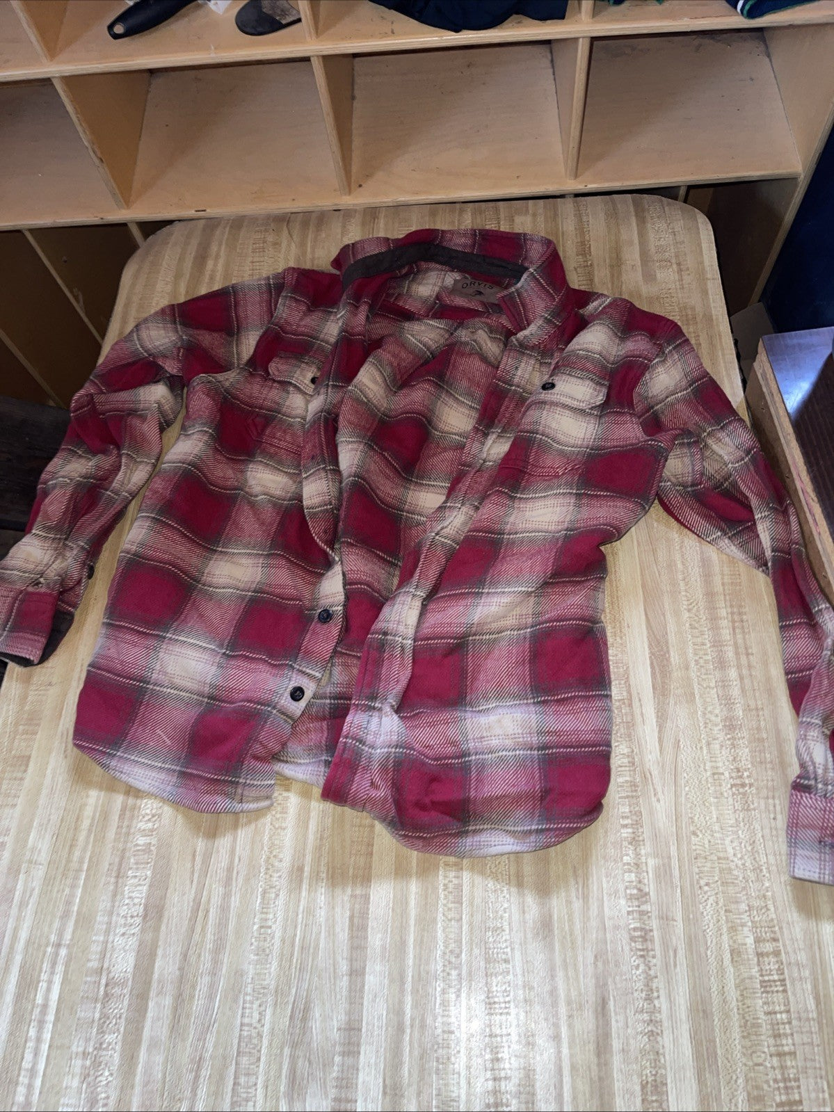 orvis heavy weight flannel shirt xl