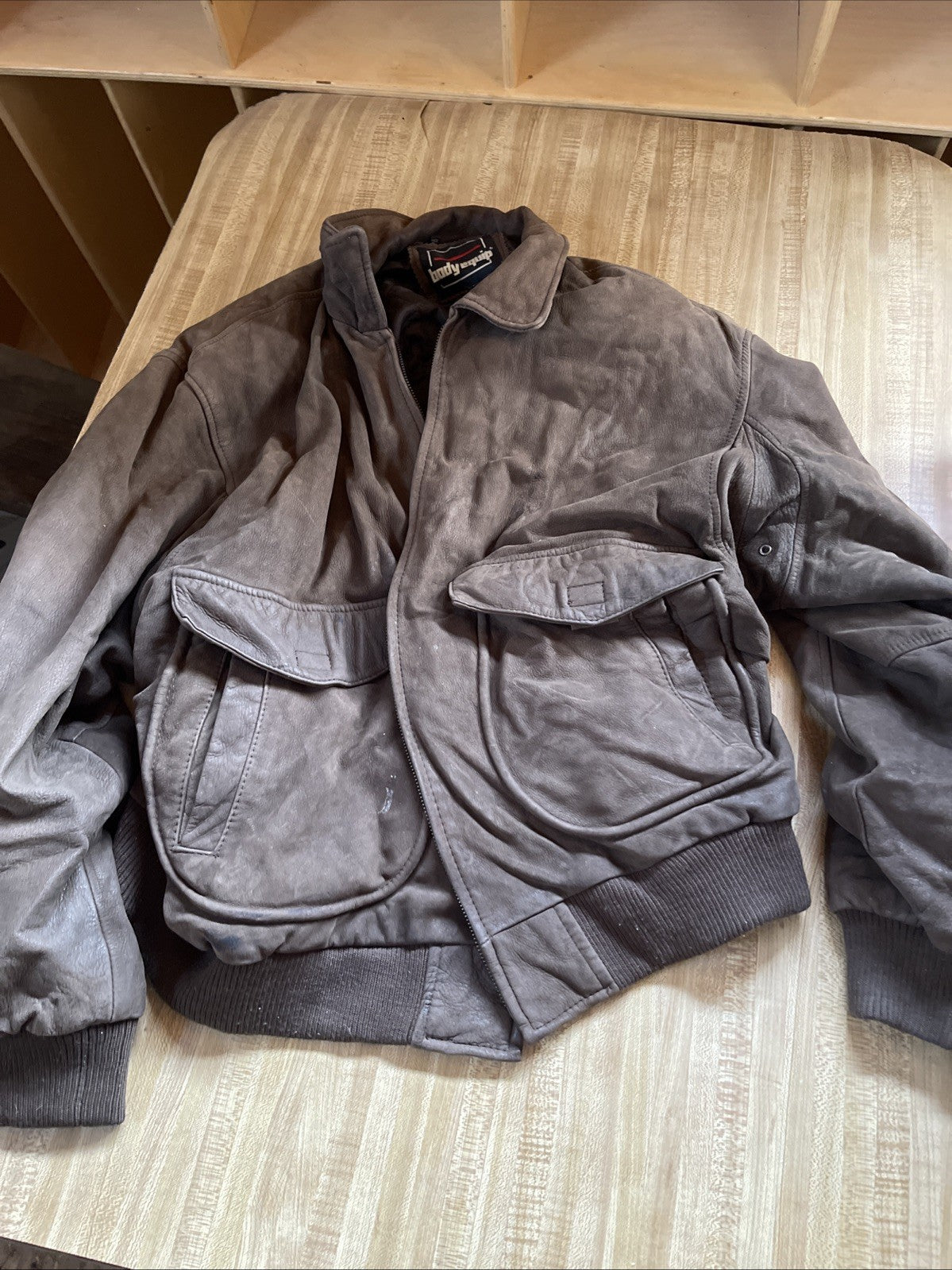 Body Equip Leather Bomber Jacket XL
