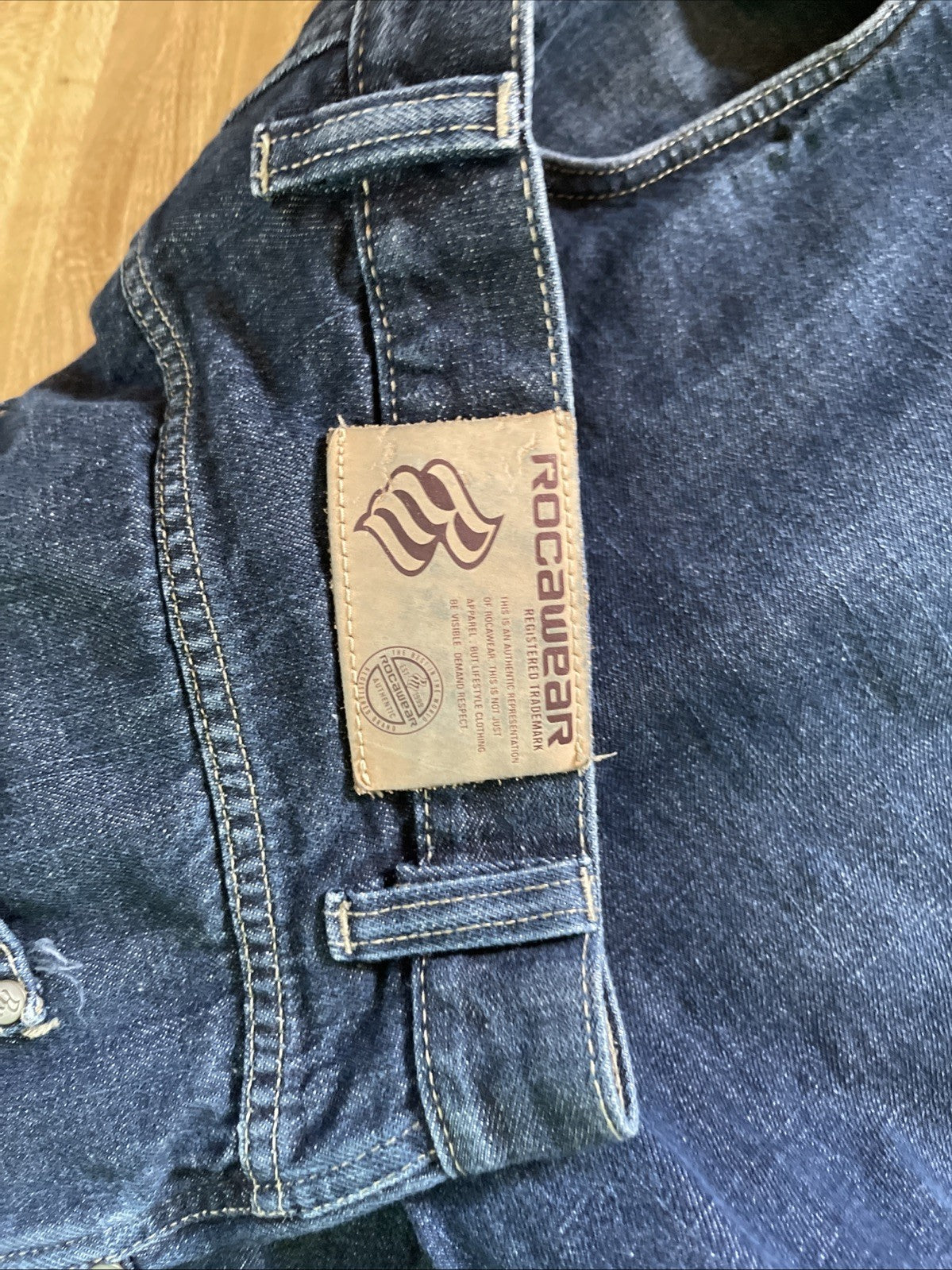 Rocawear Jeans Baggy Wide Leg Y2K Hiphop Streetwear 38/34