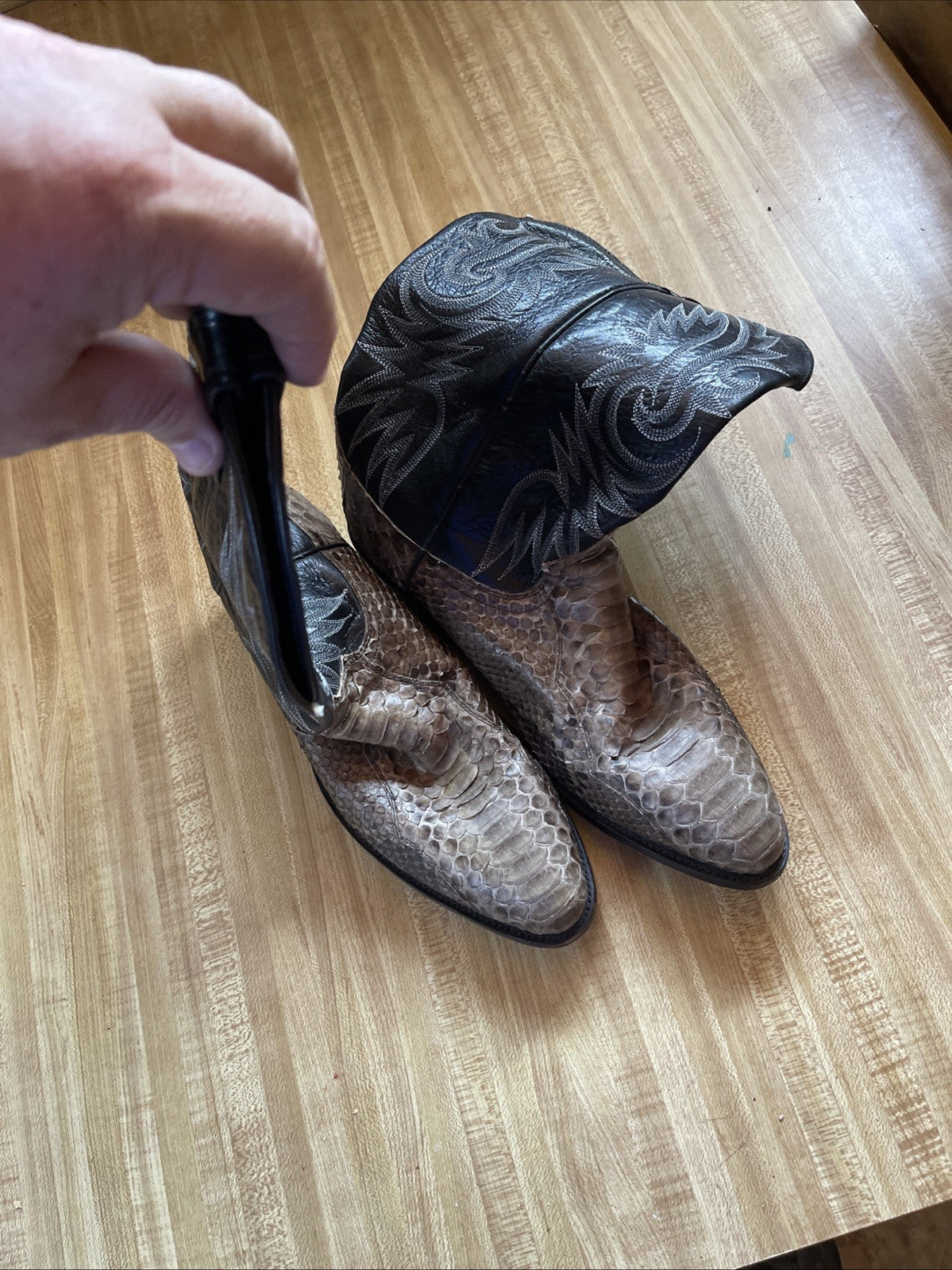 dan post snakeskin boots 10 EW