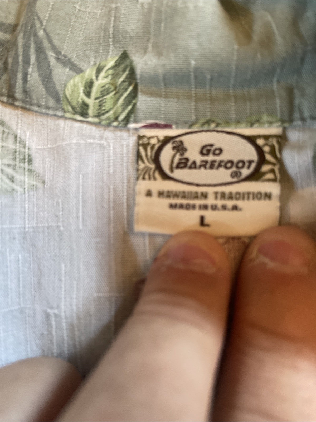 Go Barefoot Hawaiian Shirt Large