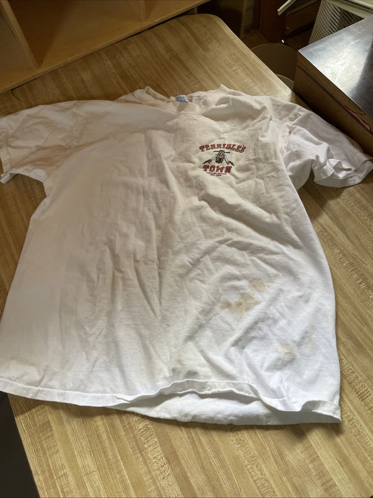 Vintage Hanes Beefy T Shirt XL Terribles Town Casino Stained