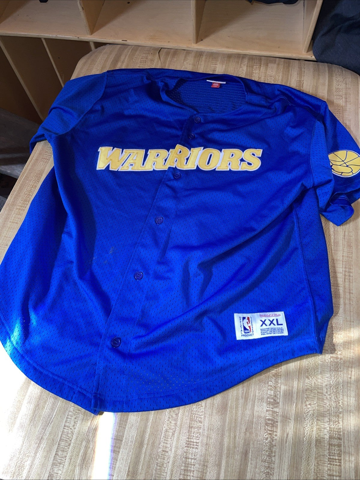 Mitchell & Ness Golden State Warriors Baseball Style Jersey XXL