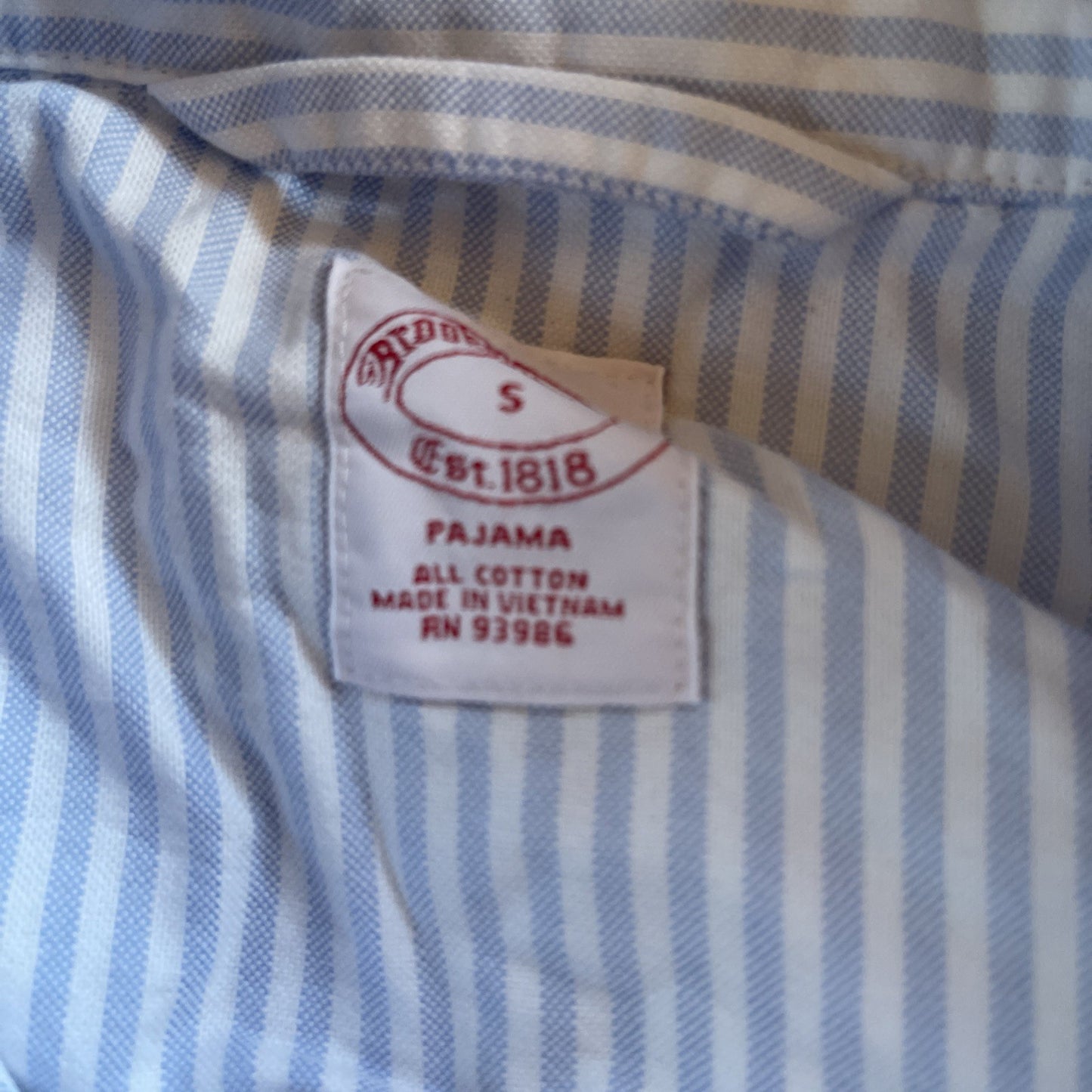 Brooks Brothers Pajama Shirt Small 