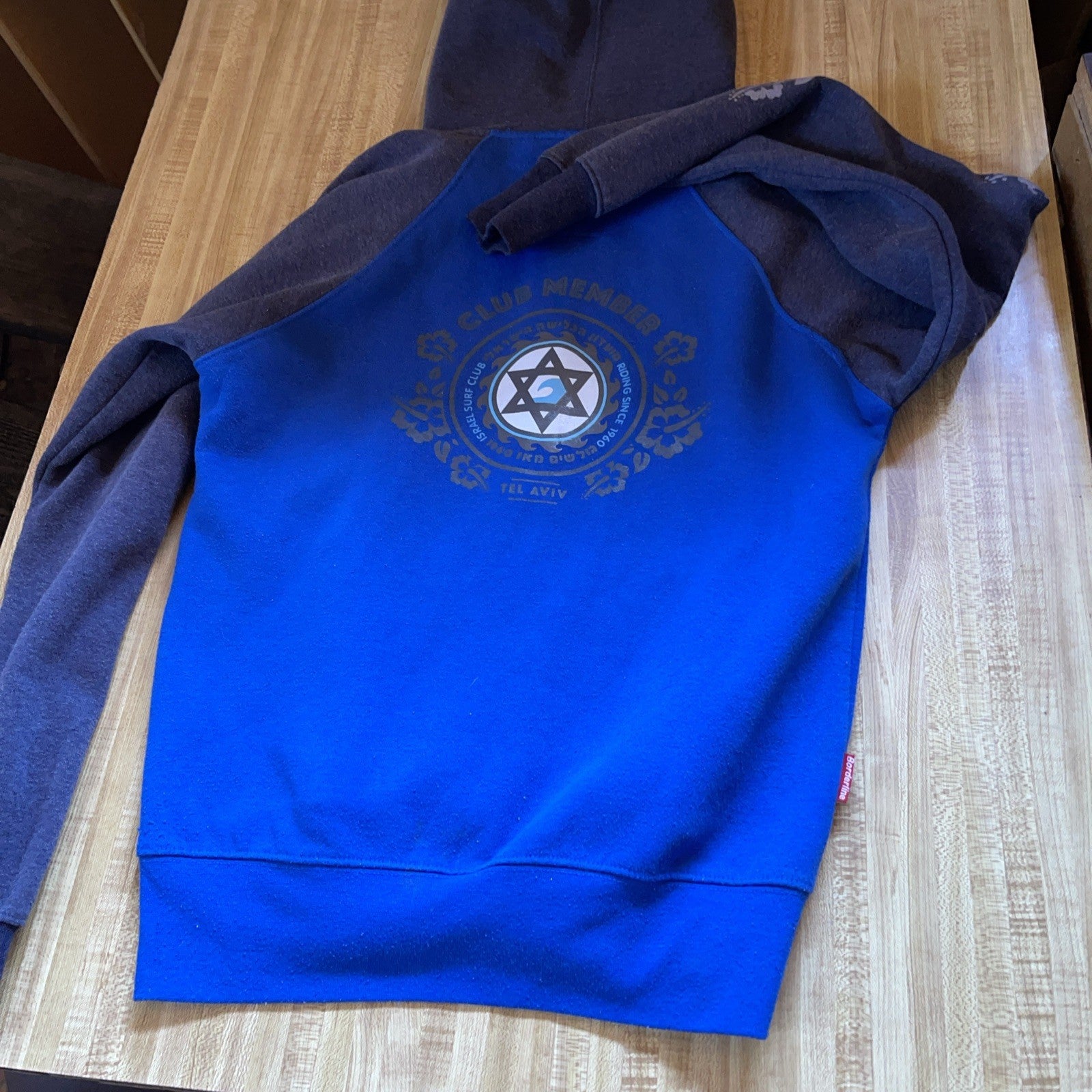 Borderline Basic Wear Israel Surf Club Member Full Zip Hoodie Medium