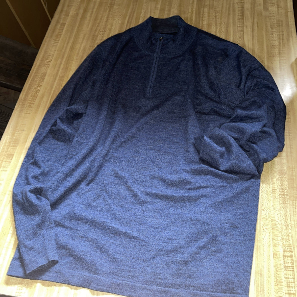 Patrick Assaraf Extra Fine Merino Wool Quarter Zip XL
