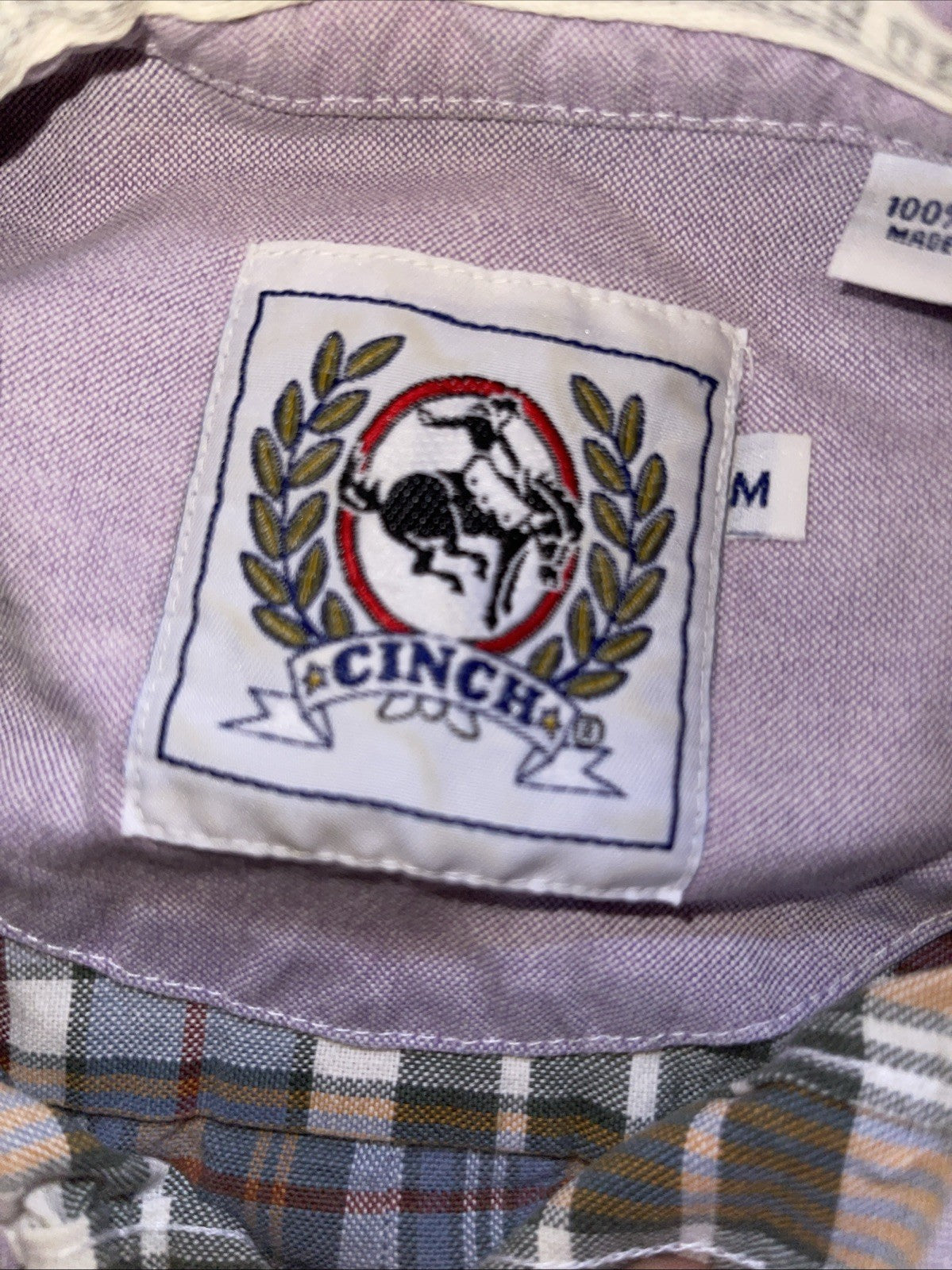 cinch button down shirt medium