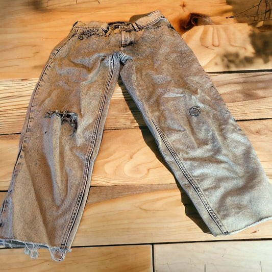 Calvin Klein Jeans High Rise Mom Jeans Acid Washed Distressed Size 30