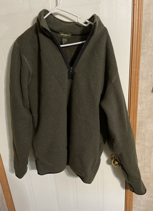 Eddie Bauer Quarter Zip Sweater XLT Heavy Duty 