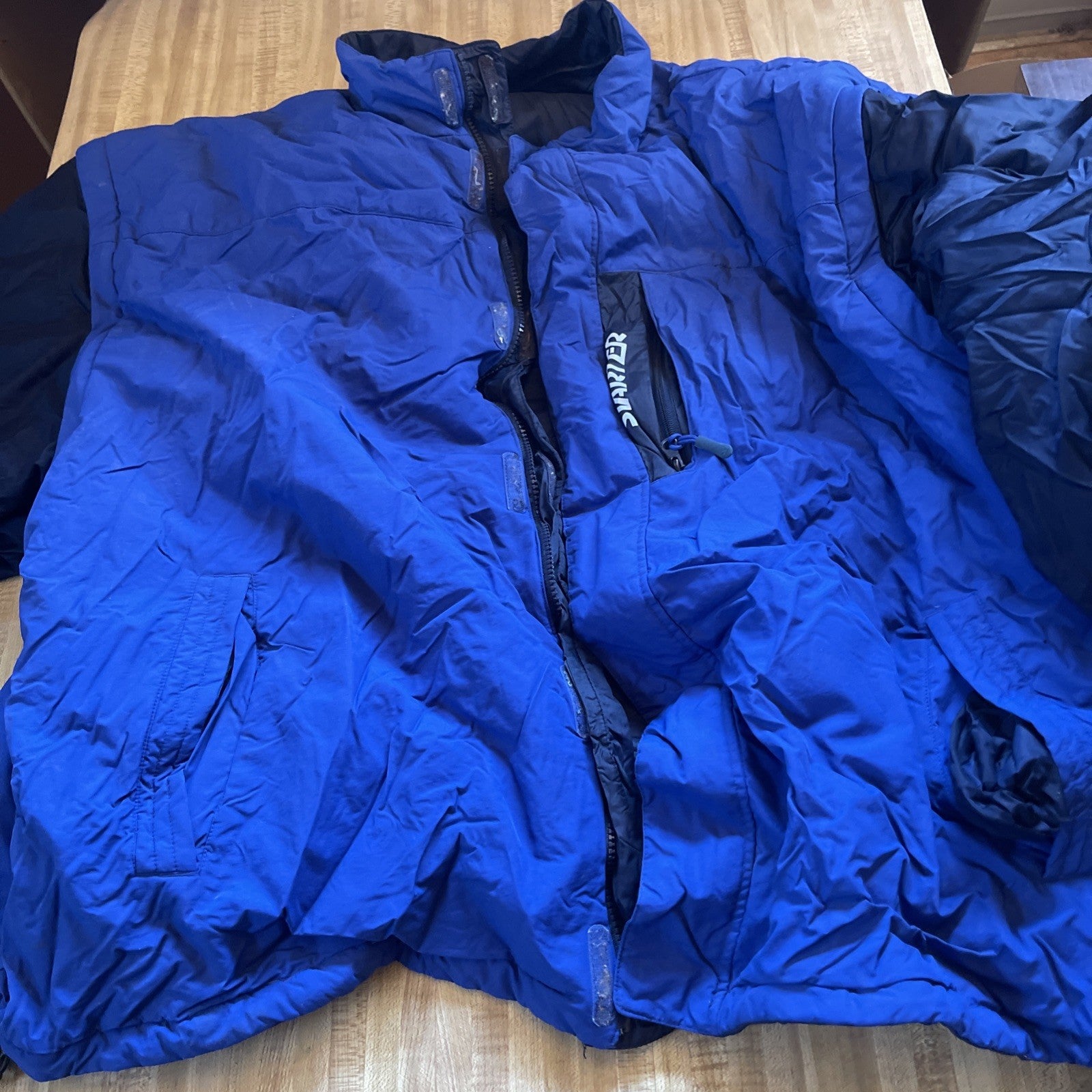 Vintage Starter Puffer Jacket Reversible Zipoff Sleeves 