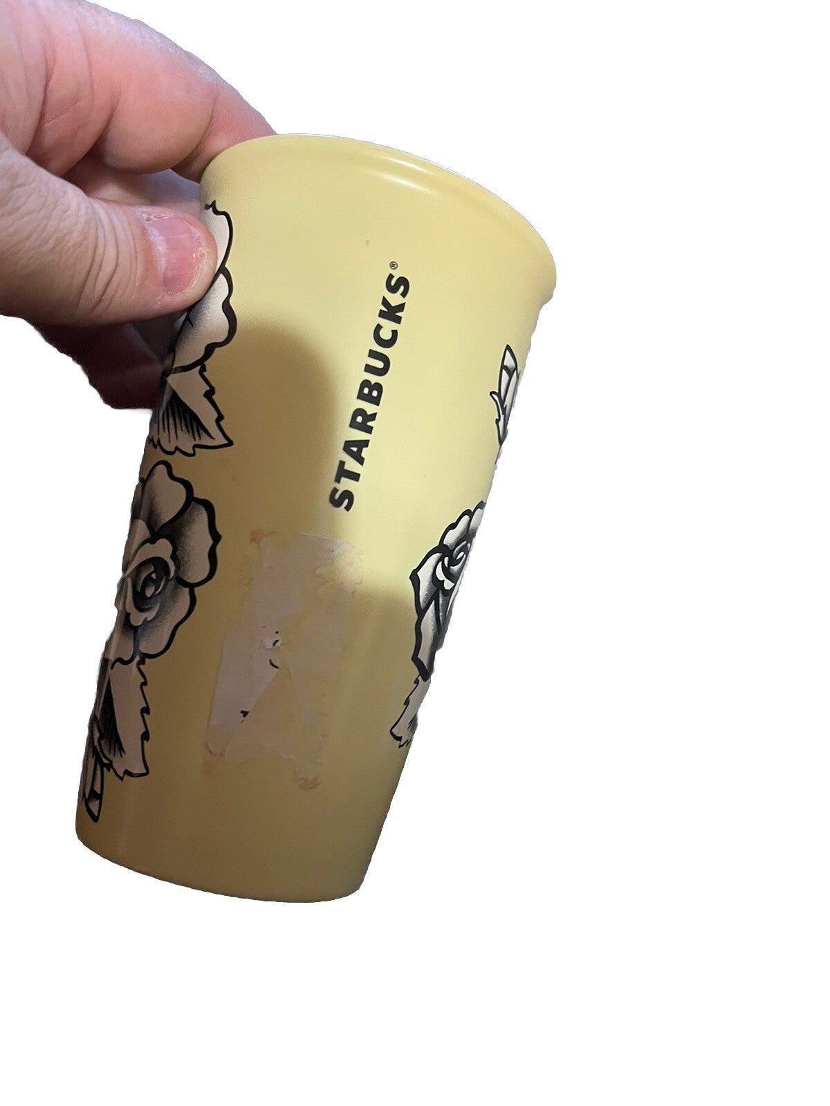 Starbucks 2017 Portland Rose Ceramic Double Wall Travel Mug Tumbler 12 Oz ~ Rare