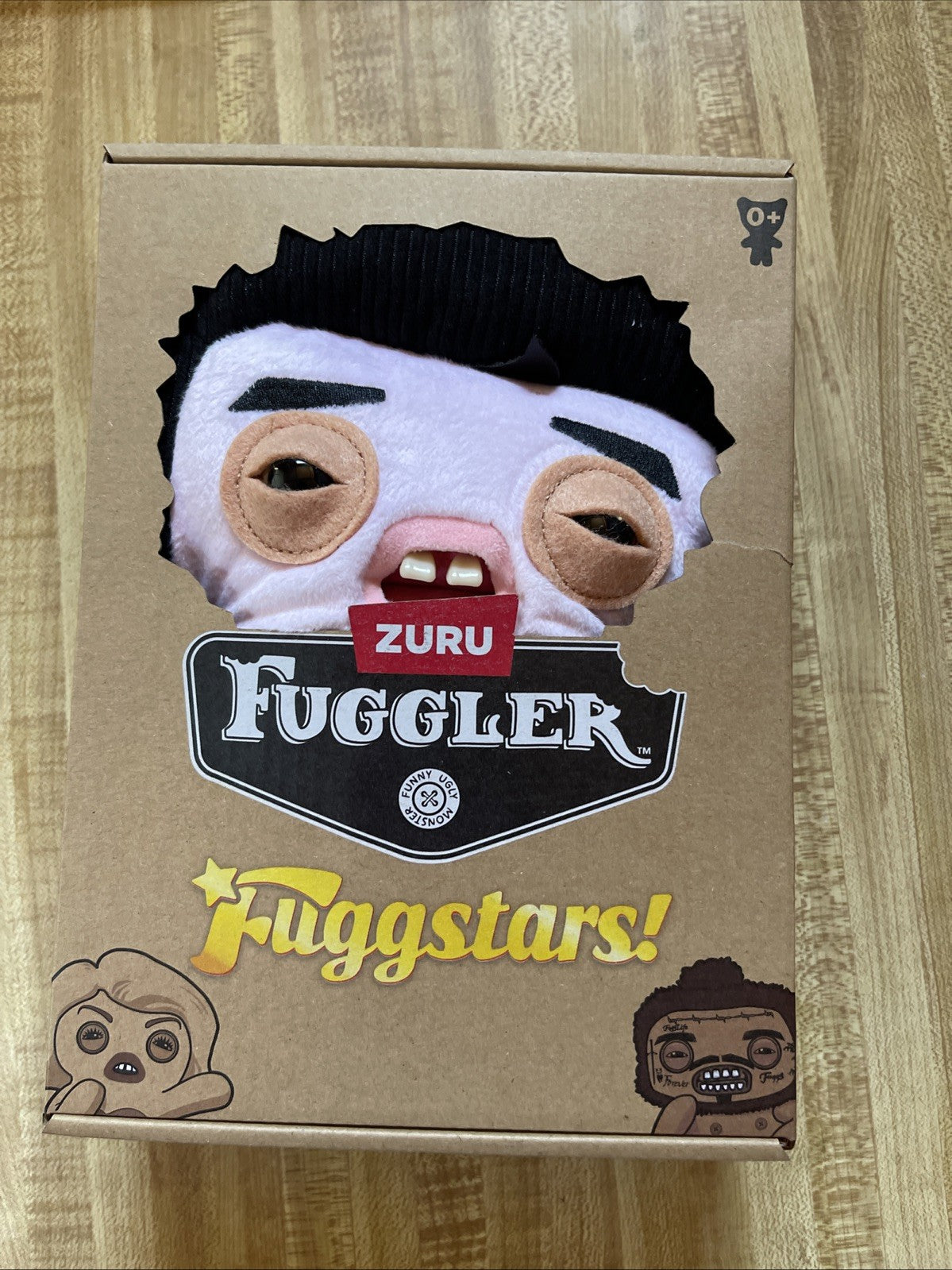 New Fuggler Fuggstars Greazee Black Hair Elvis 9" Plush Fugg Stars Funny Ugly