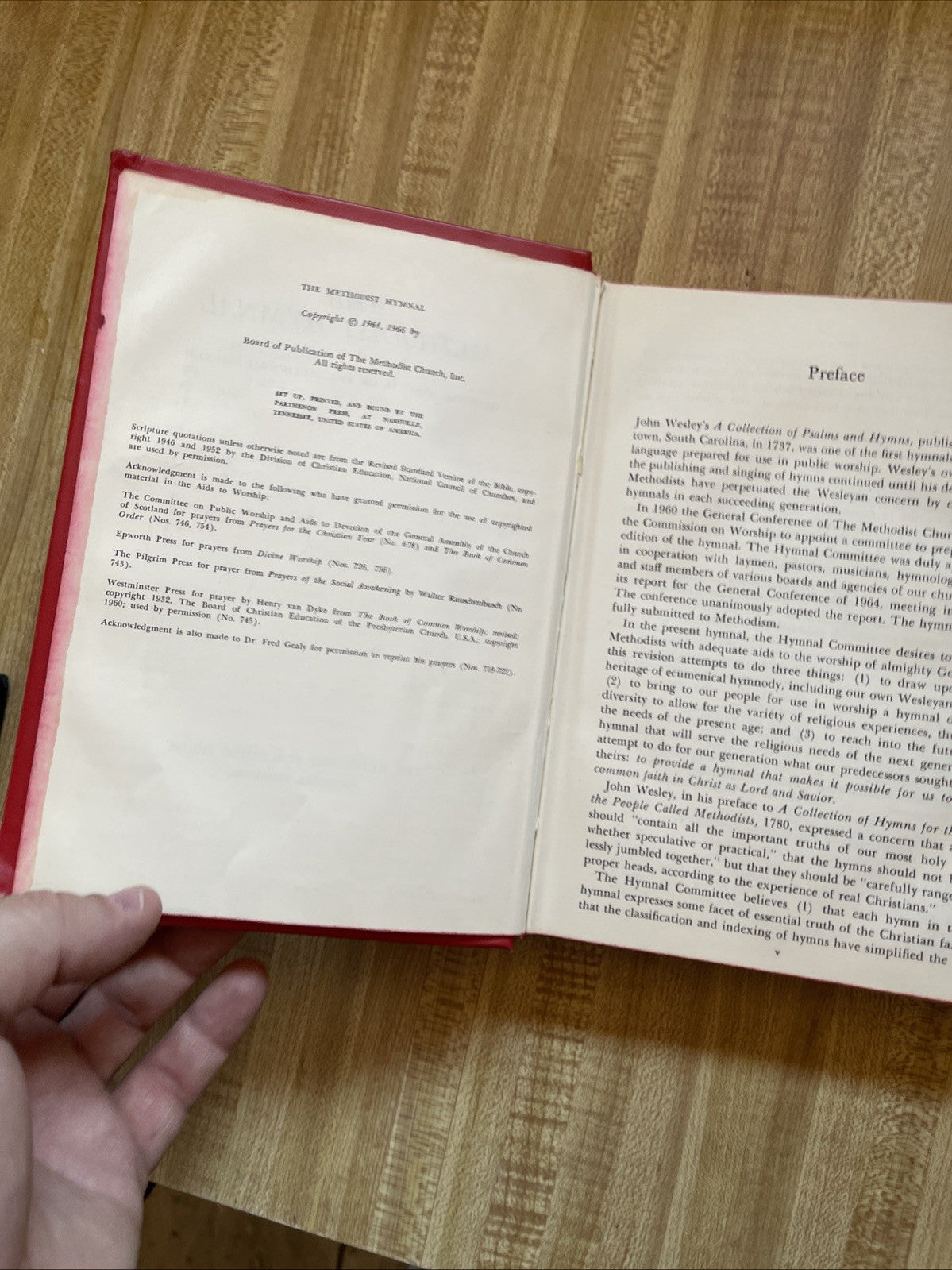 Vintage 1964 1966 The Methodist Hymnal Red Hardcover in Good Condition