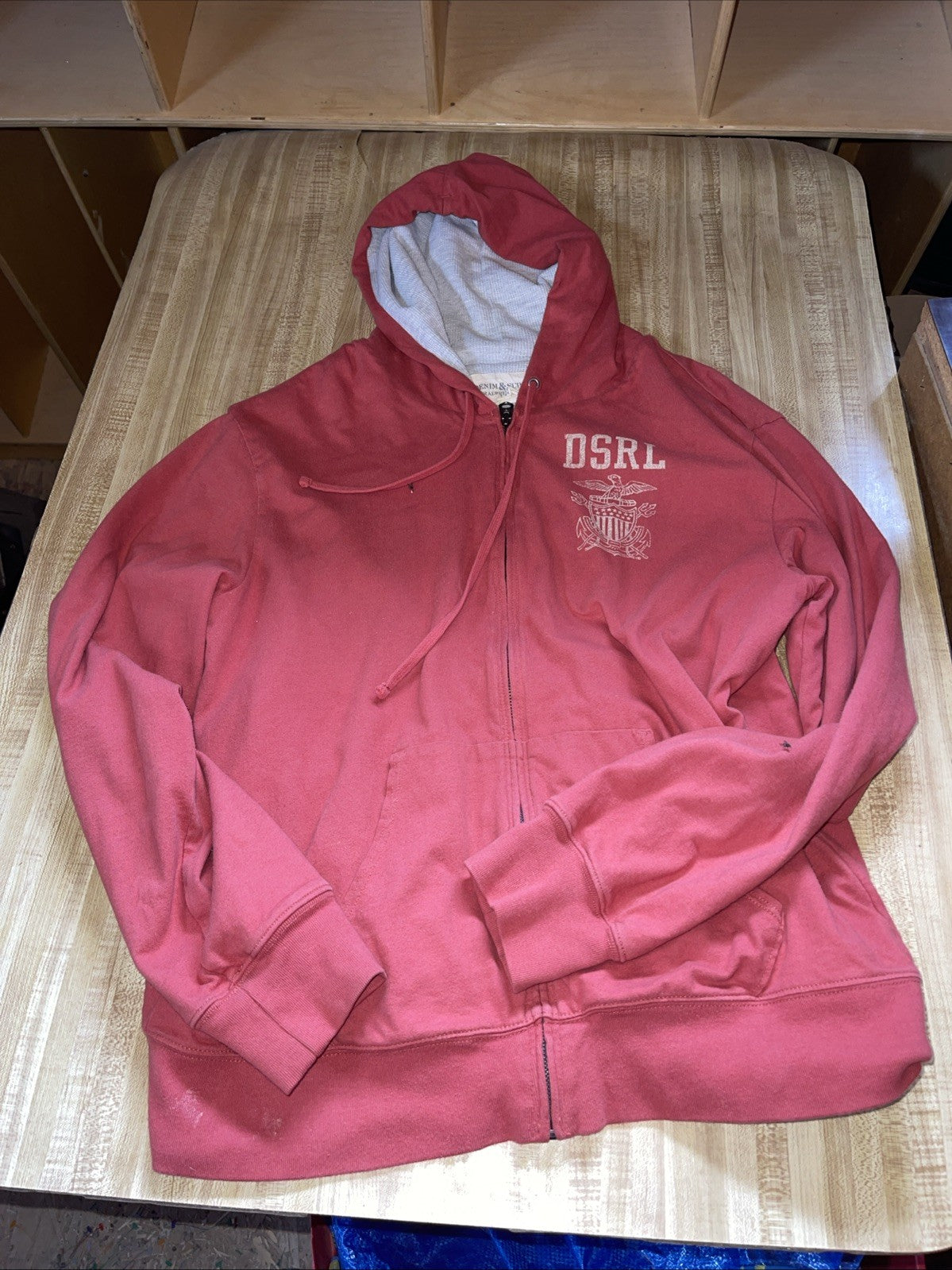 denim supply ralph lauren hoodie mens large Thermal Lined Full Zip