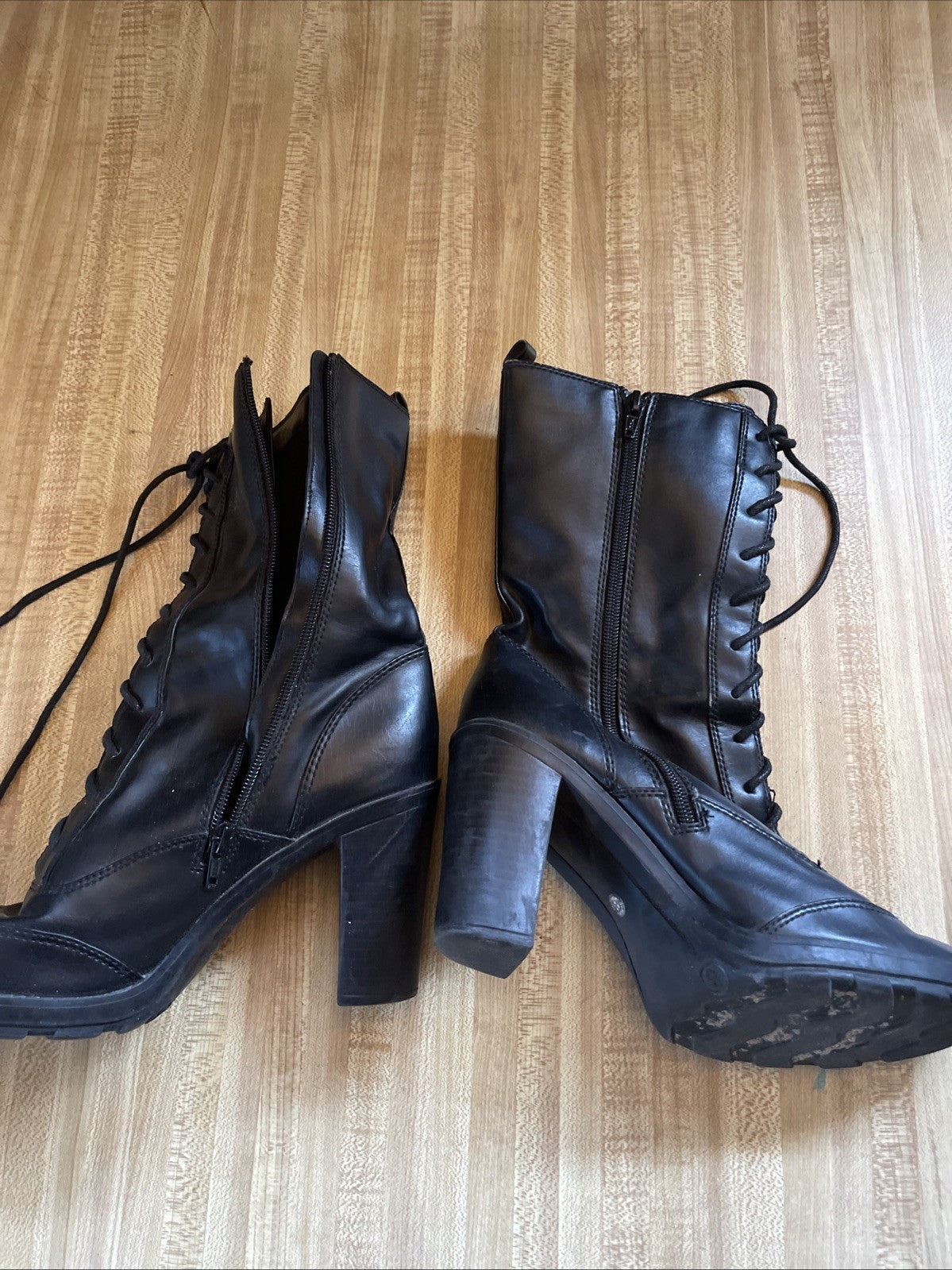 Arizona Side Zip Lace Up Boots 8