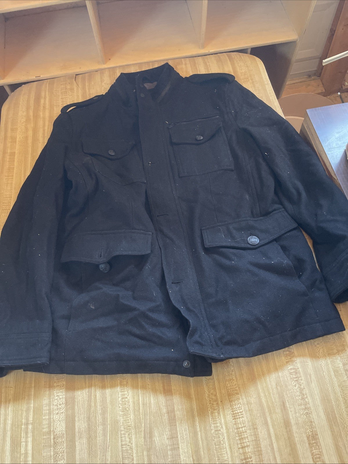 Guess Wool Blend Coat Large 