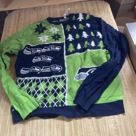 Seattle Seahawks Christmas Sweater XL