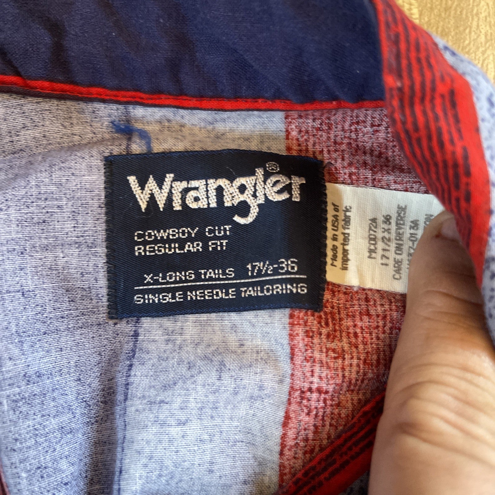 vintage wrangler x long tails shirt 17.5 Brushpopper 
