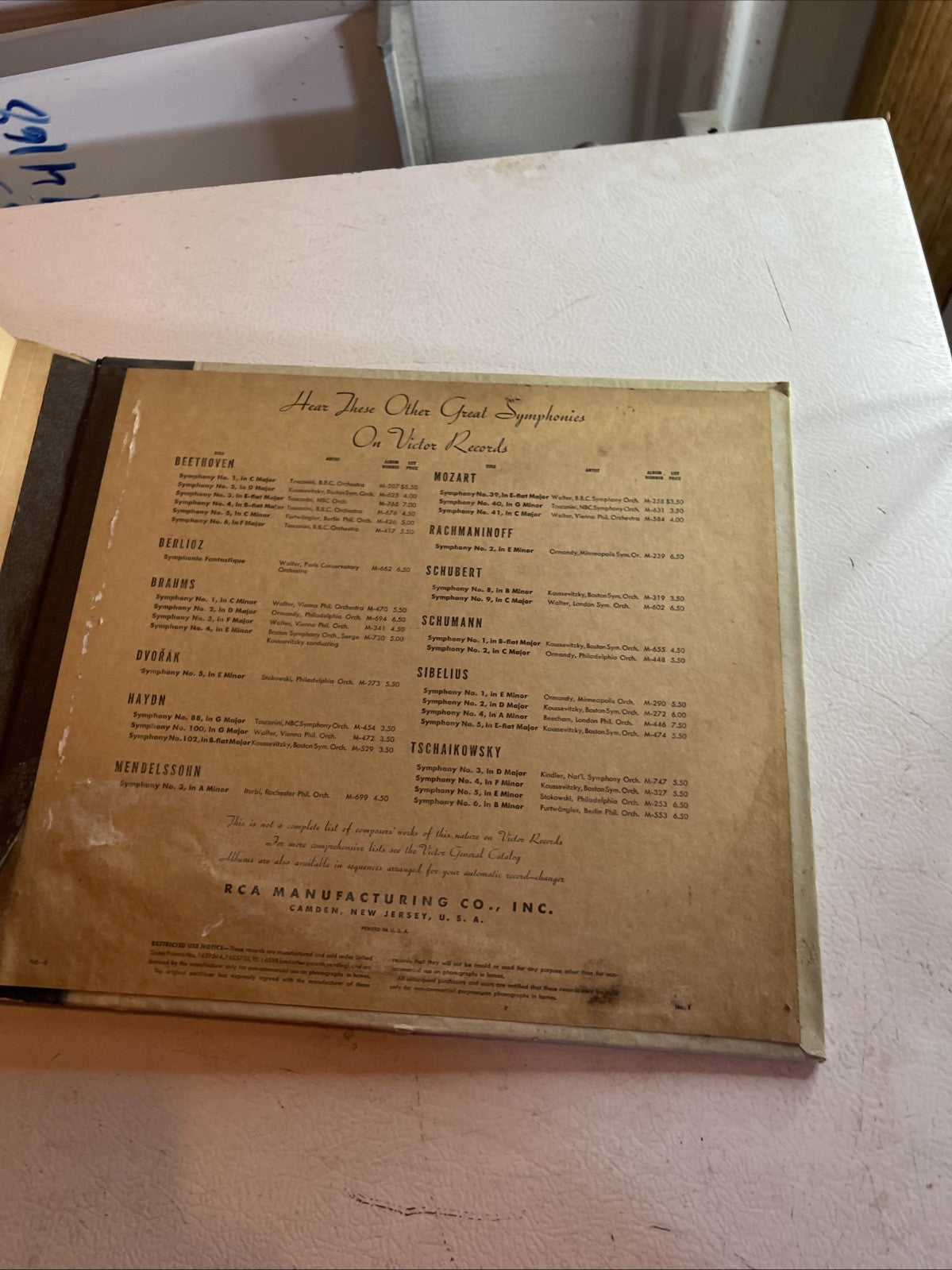Vintage Beethoven Symphony No 6 in F Major Op.68 Victor Musical Masterpiece