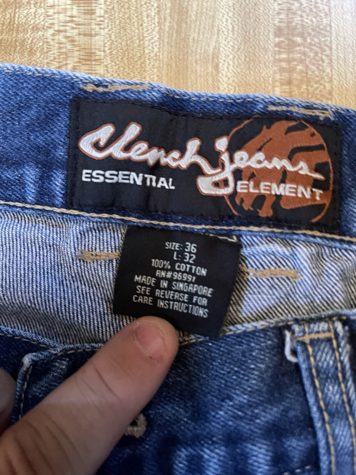 Clench Carpenter Jeans Wide Leg Y2K Hiphop Streetwear 36/32