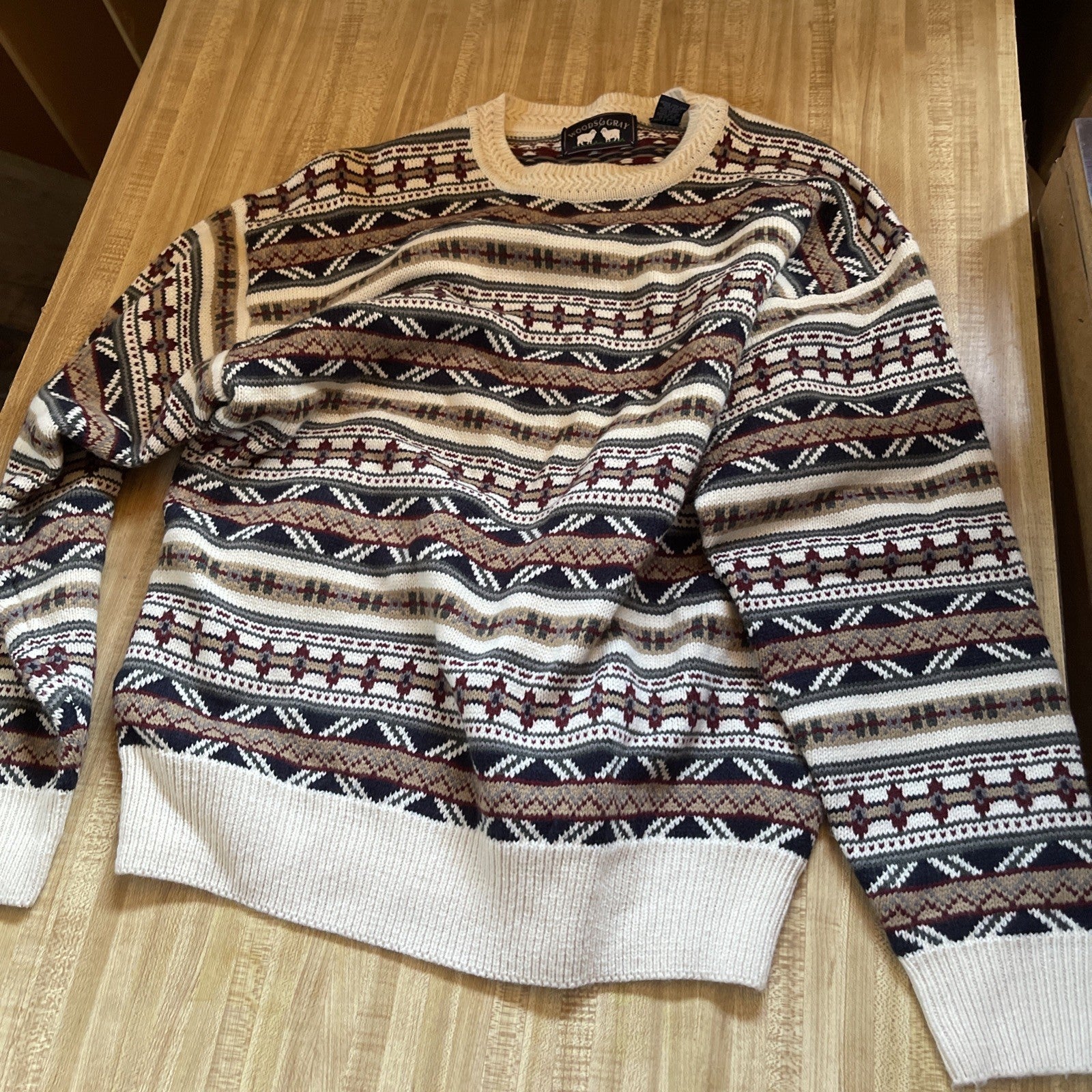 Vintage Woods & Gray Sweater Medium 