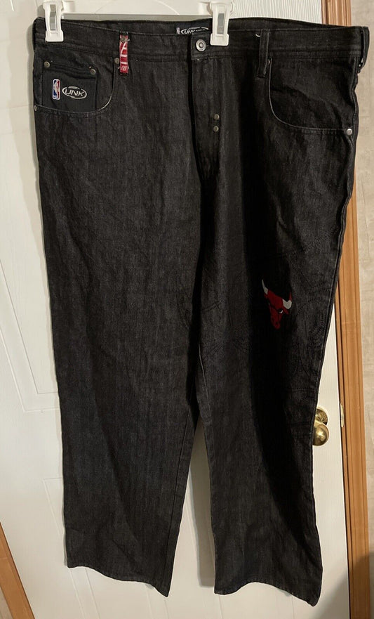 Rare Unk NBA Collaboration Jeans Vintage Streetwear Hiphop Skater Chicago Bulls 