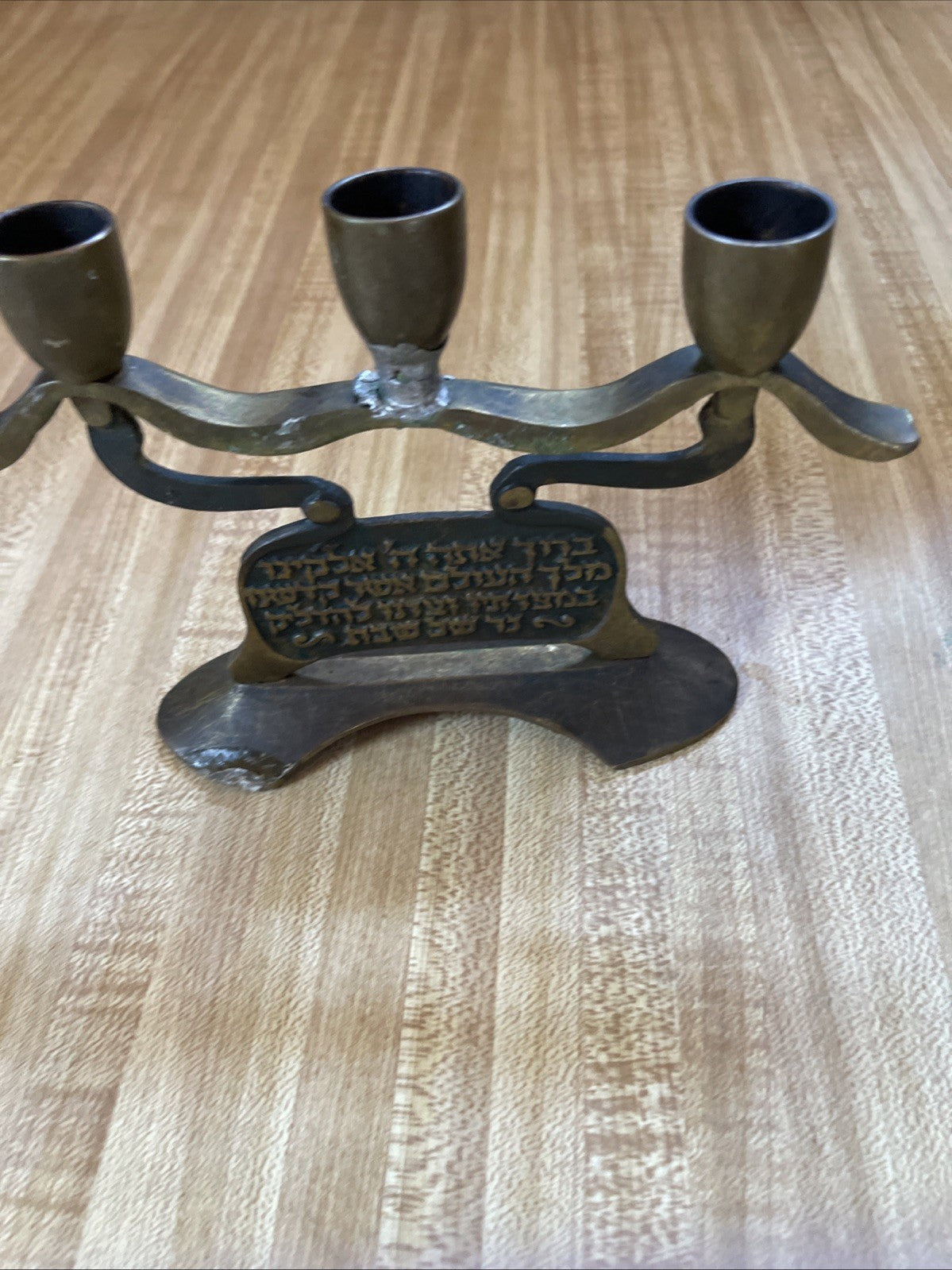 Vintage Sabbath Candle Holder Brass
