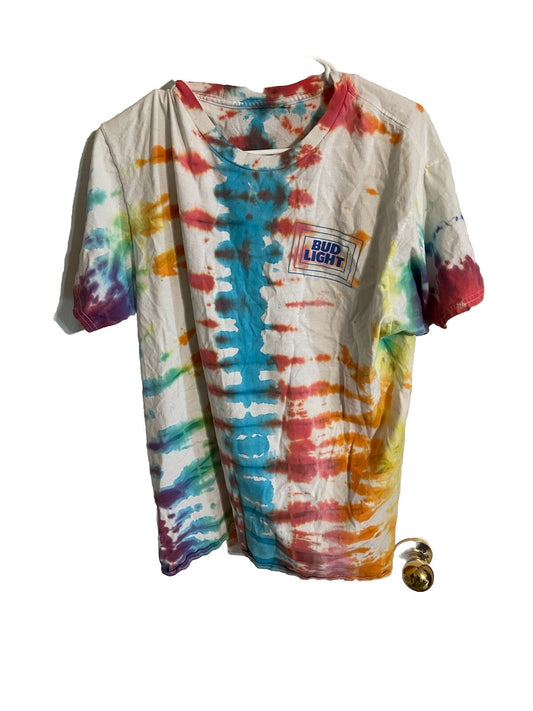 Bud Light Tye Dye T Shirt Large