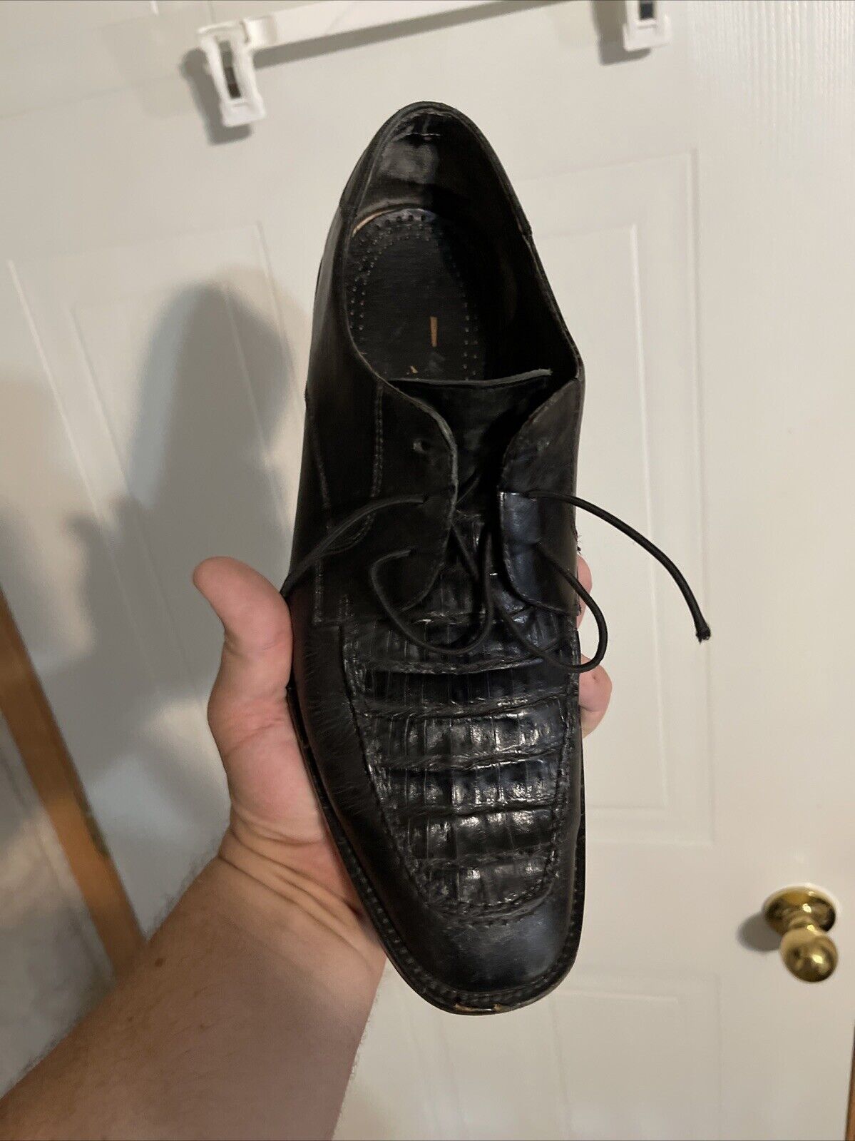 Brass Boot Caiman Alligator Shoes 12.5