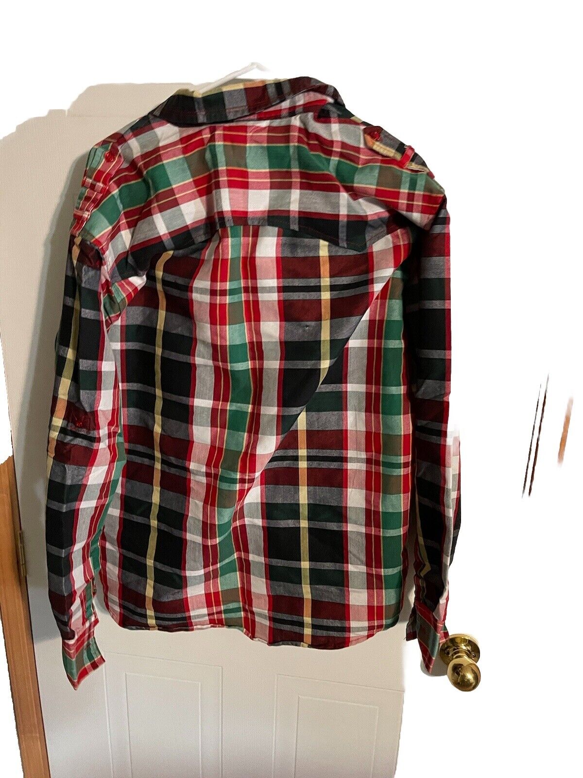 Black Lacquer Colorblock Button Up XL