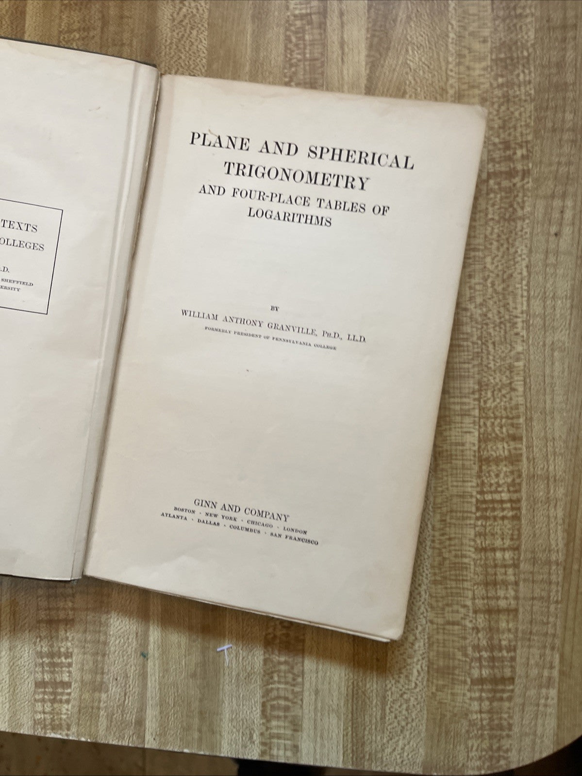 plane and spherical trigonometry And Tables 1908