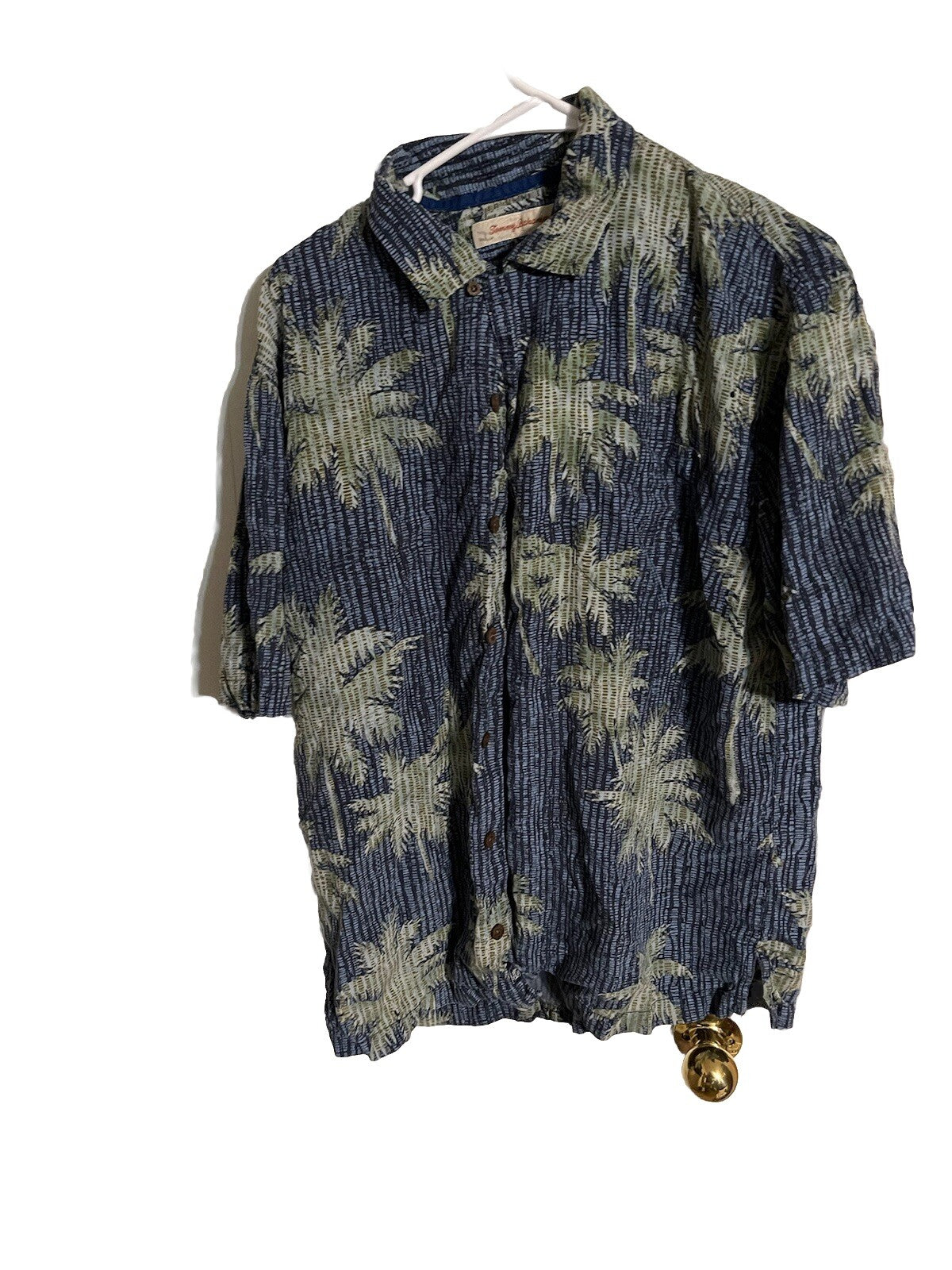 Tommy Bahama Silk Hawaiian Shirt Large Has A Cigarette Burn Above The Pocket