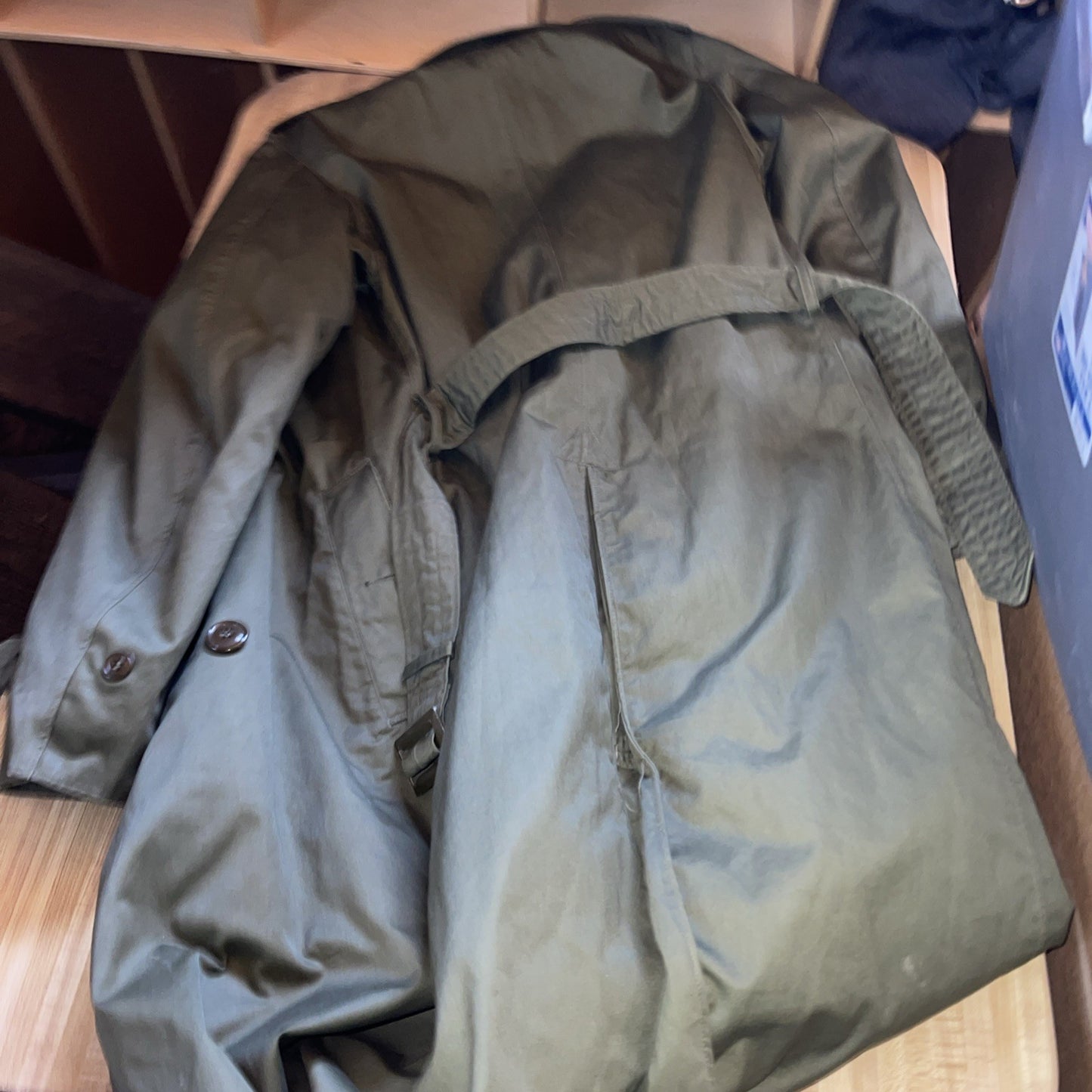 Vintage Military Long Coat Trench Coat Mens Dated 1950 Long Small Langoma Ind