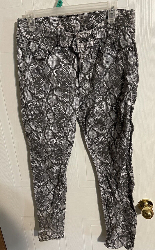 Seven7 Pants Tummyless High Rise Skinny Snake Skin Print Women's Sz. 10