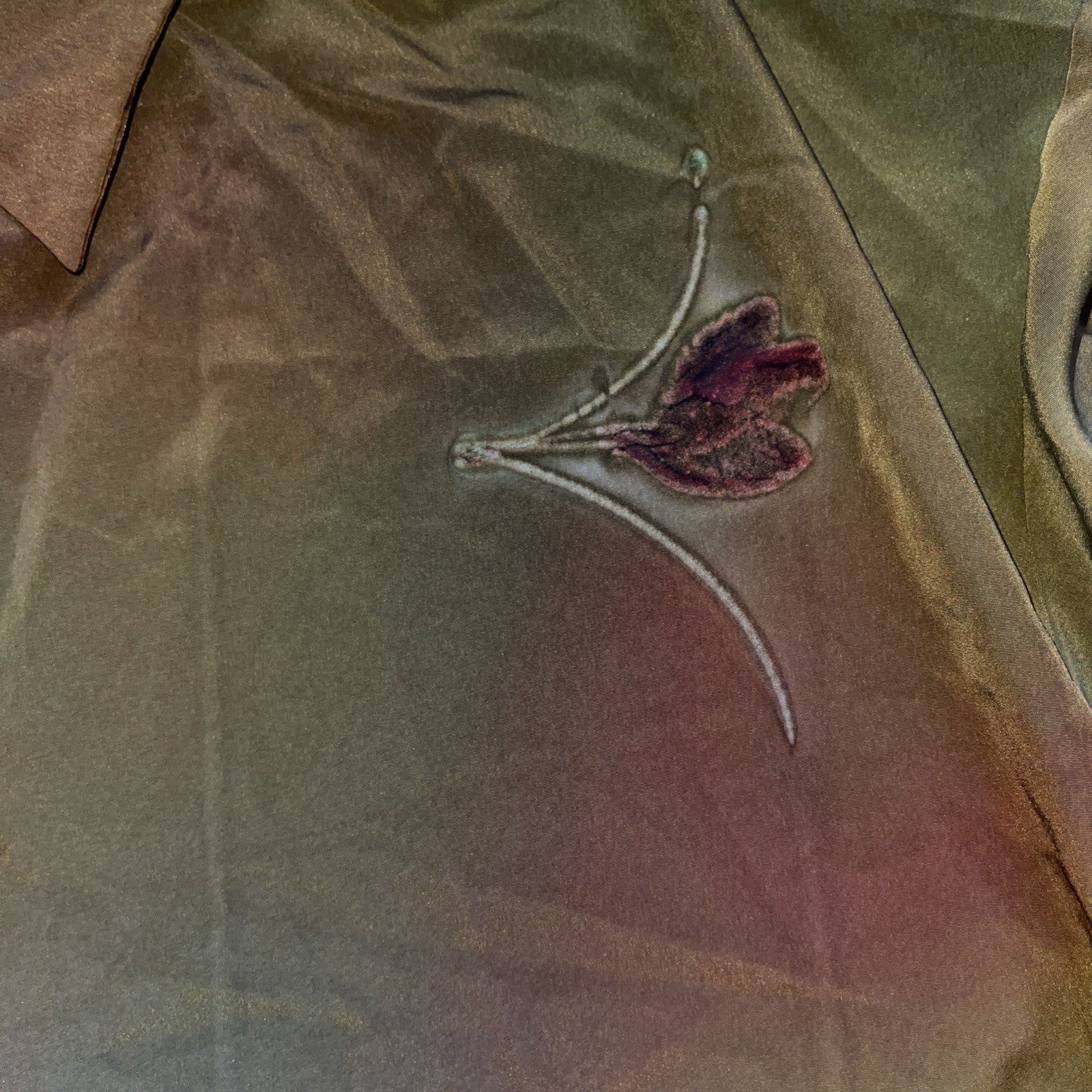 Vintage Crème De Silk Button Up 3XL