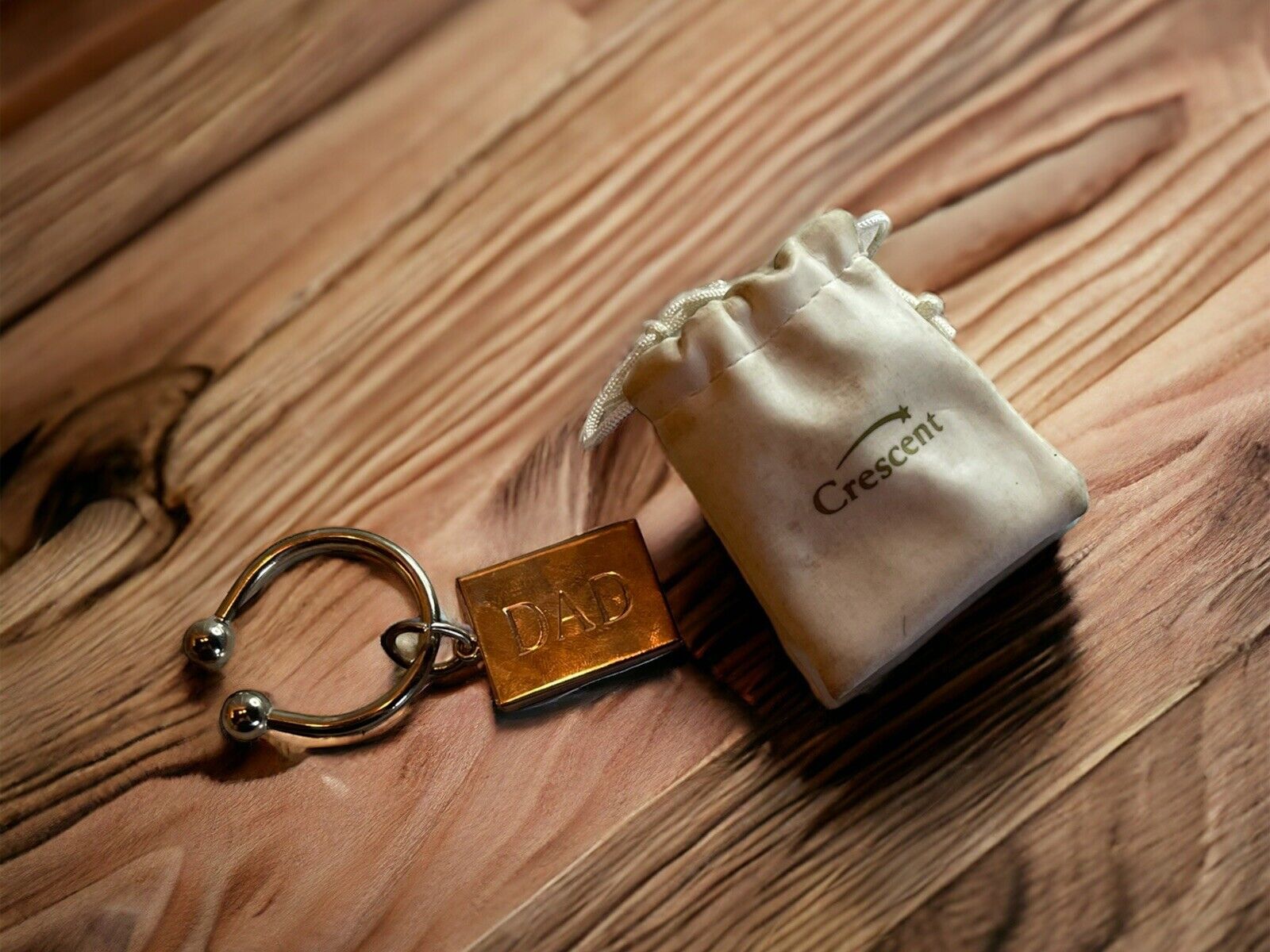 Crescent Dad Keychain 