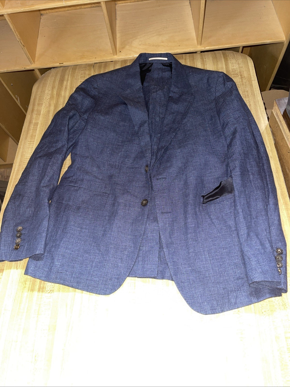 Thomas Pink Unstructured Linen Blend Blazer 42R