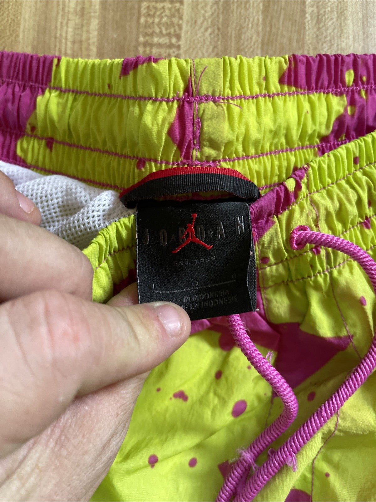 Jordan Swim Trunks Large Surf Splatter Pink And Yellow