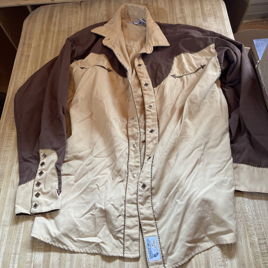 Vintage Panhandle Slim Gunfighter Pearl Snap Large 