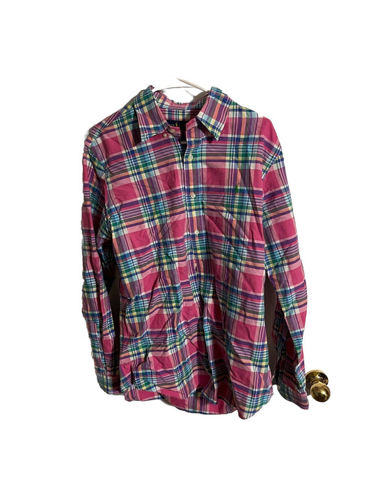 Ralph Lauren Plaid Colorblock Patchwork Button Down Medium