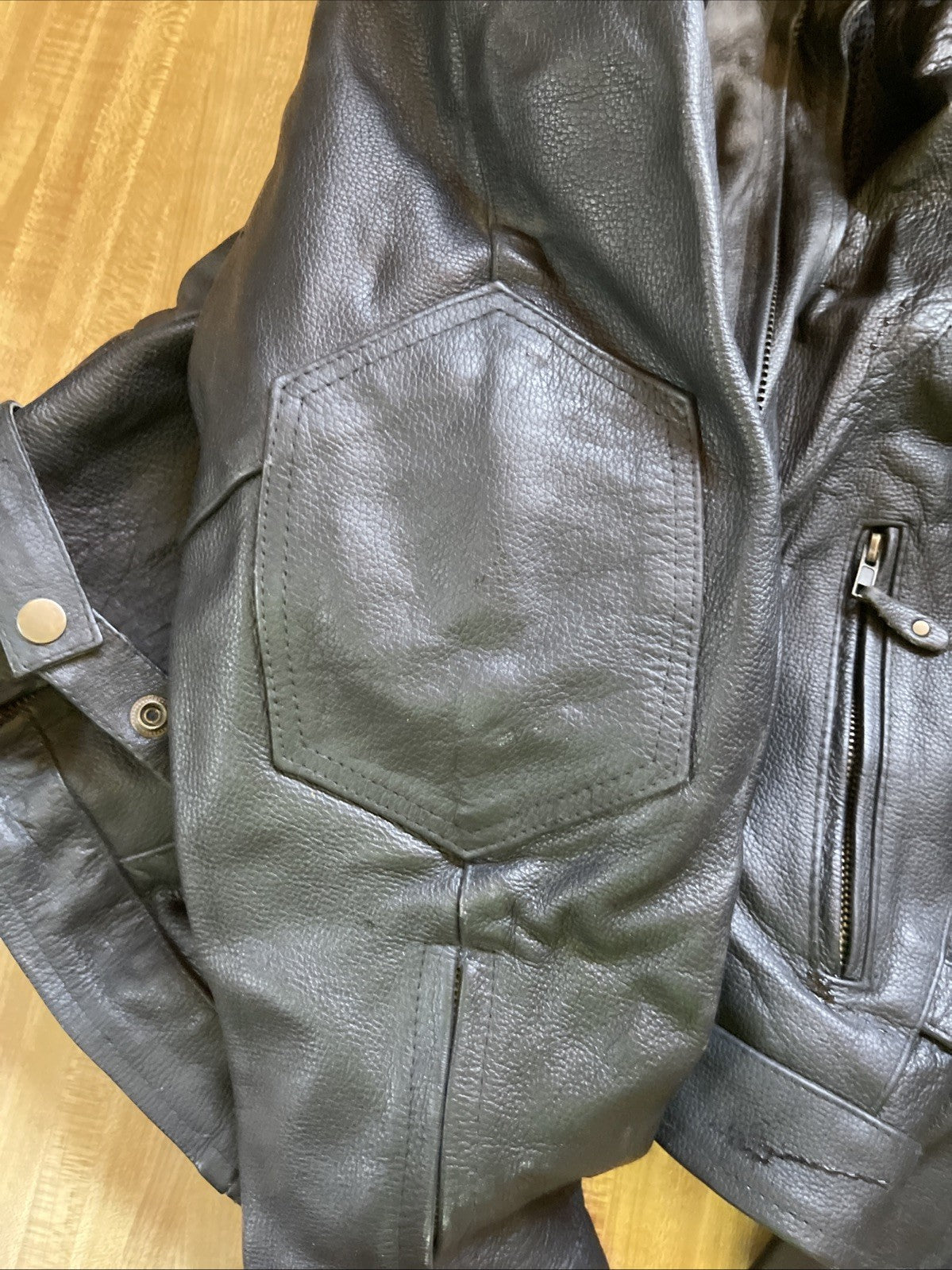 vintage leather motorcycle jacket 46