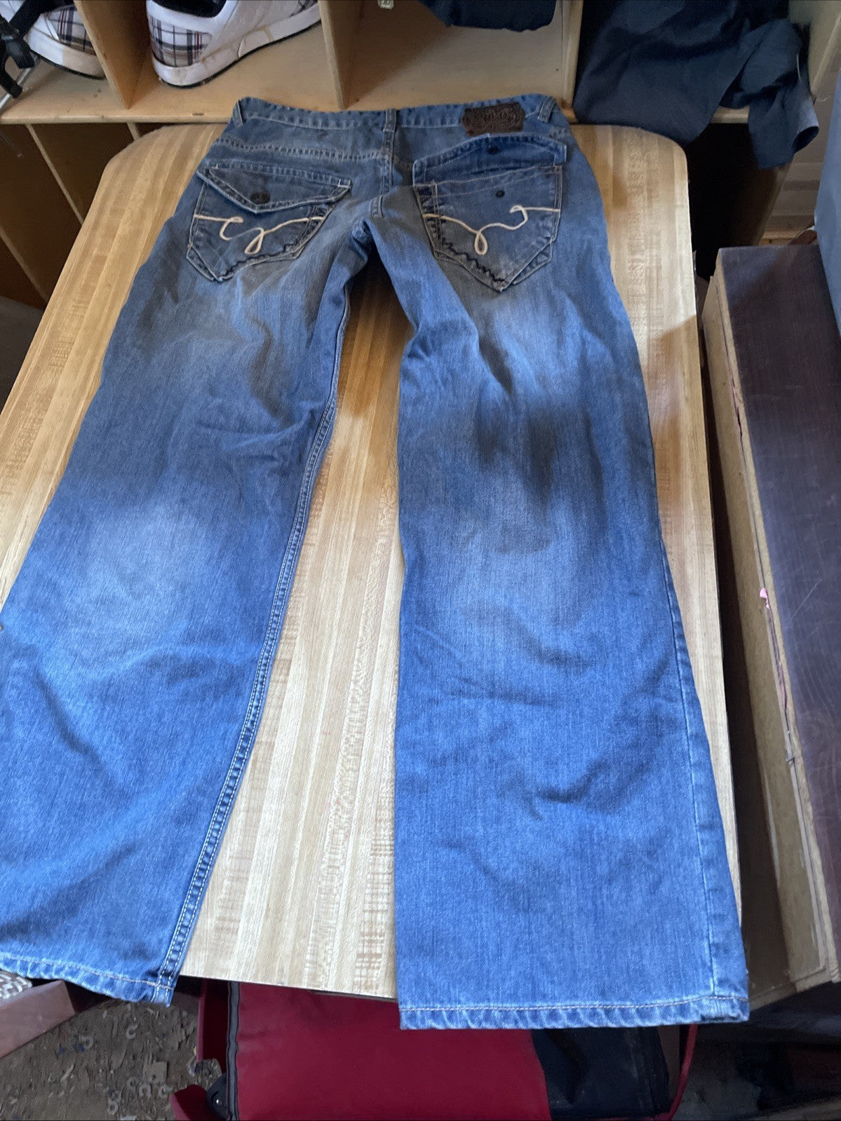 Vintage Y2K Baggy Wide Leg Ecko Jeans 34/32 Hiphop Streetwear 10 Inch Leg Open