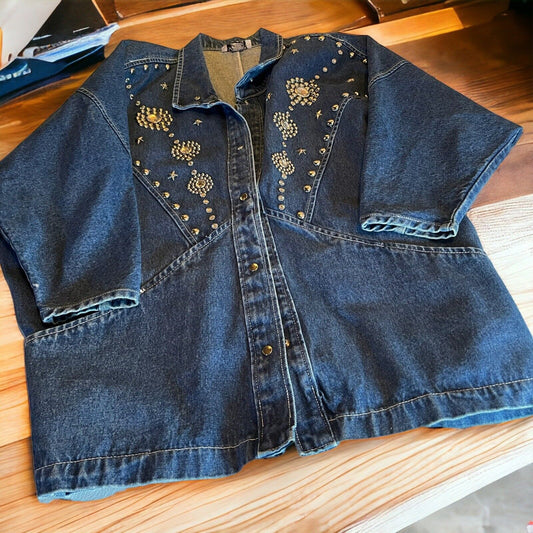 Vintage JDM Fashion Denim Jacket Small  Made In USA