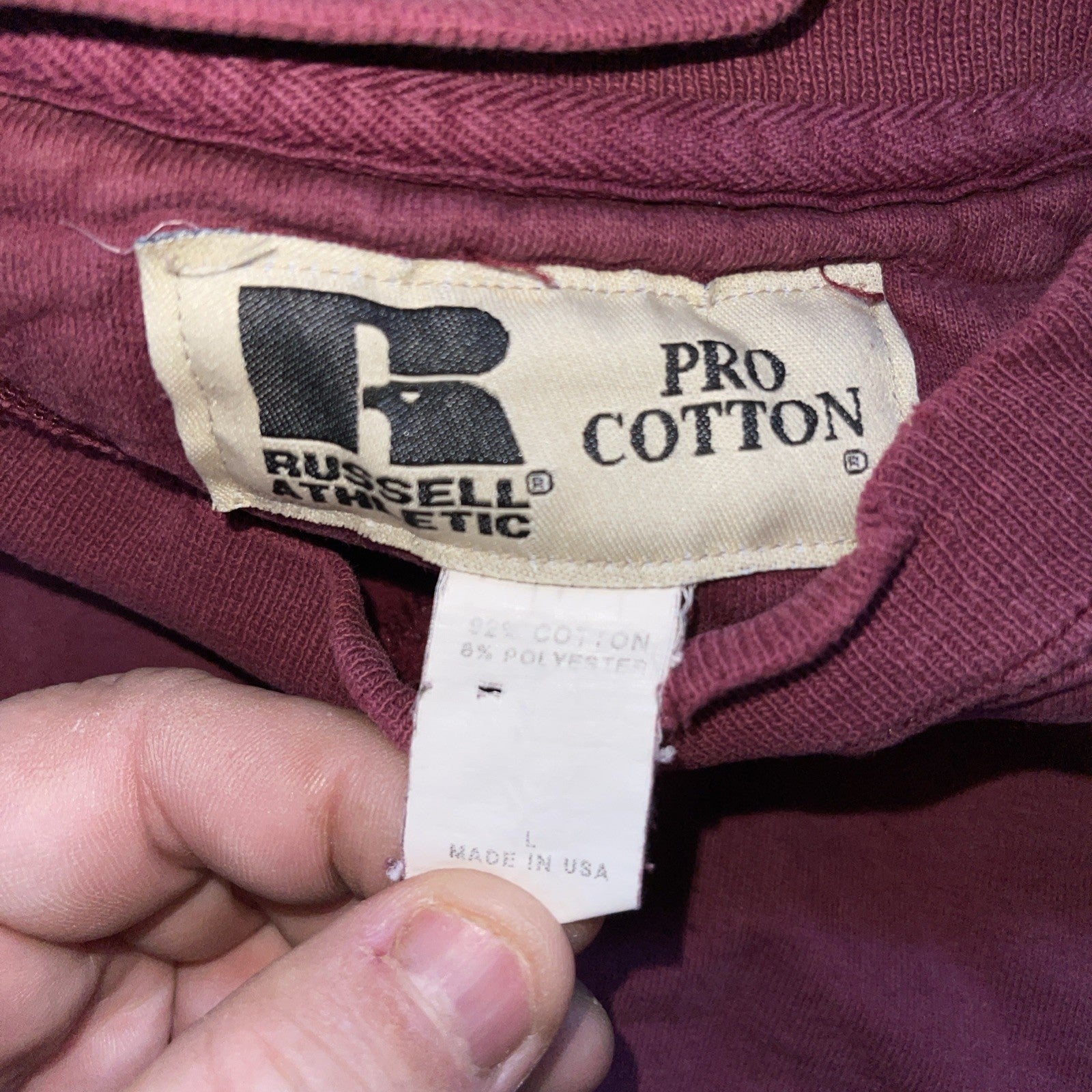 Vintage Russell Pro Cotton Sweatshirt Large 
