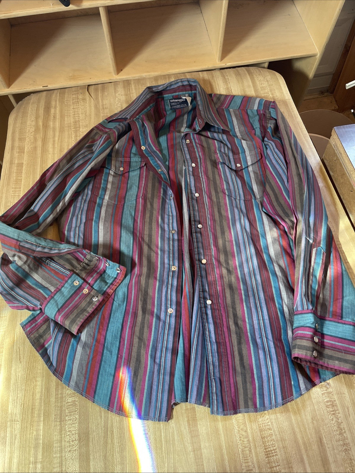 Vintage Wrangler X Long Tails Pearl Snap 17.5