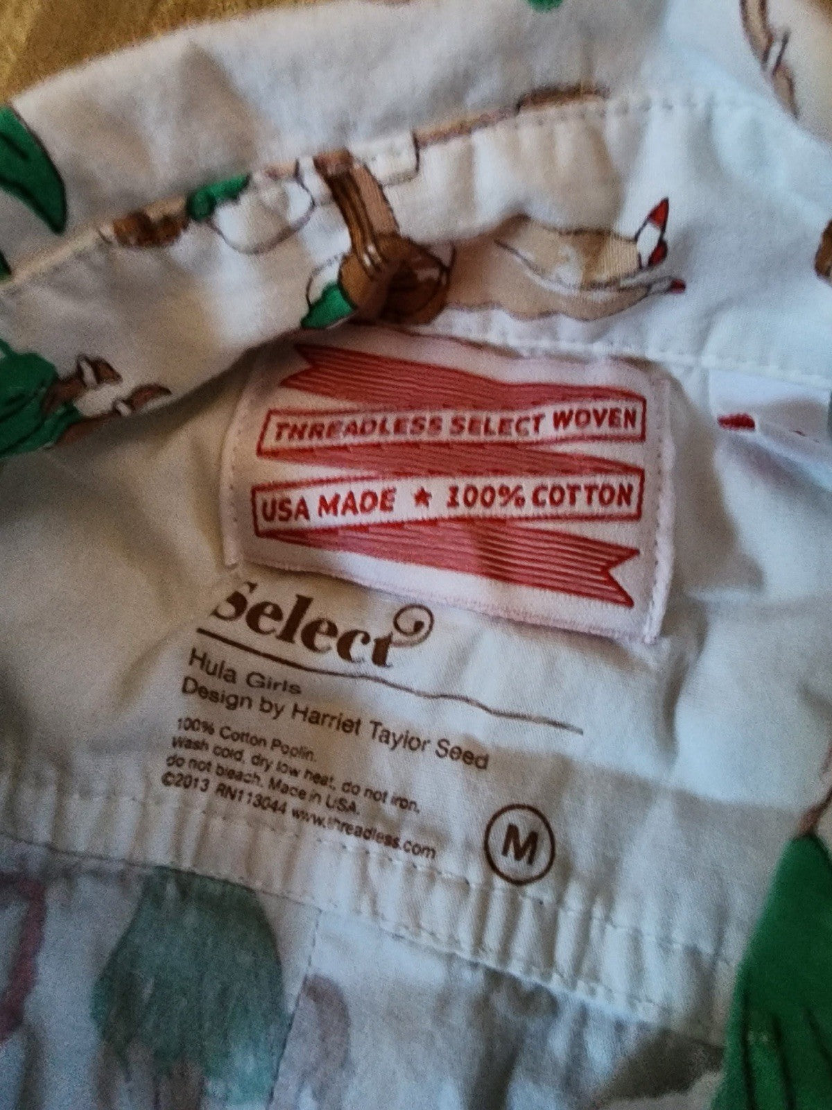 Threadless Select Harriet Taylor Seed Hula Girls Button Up Shirt Medium