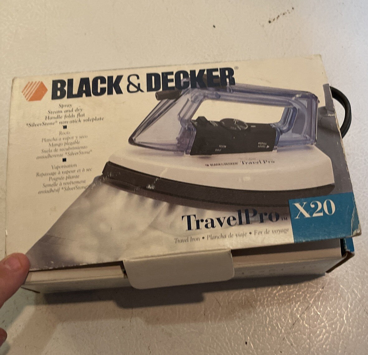 Black & Decker Travel Pro Steam Travel Iron X20 Compact Foldable Handle 8ft Cord