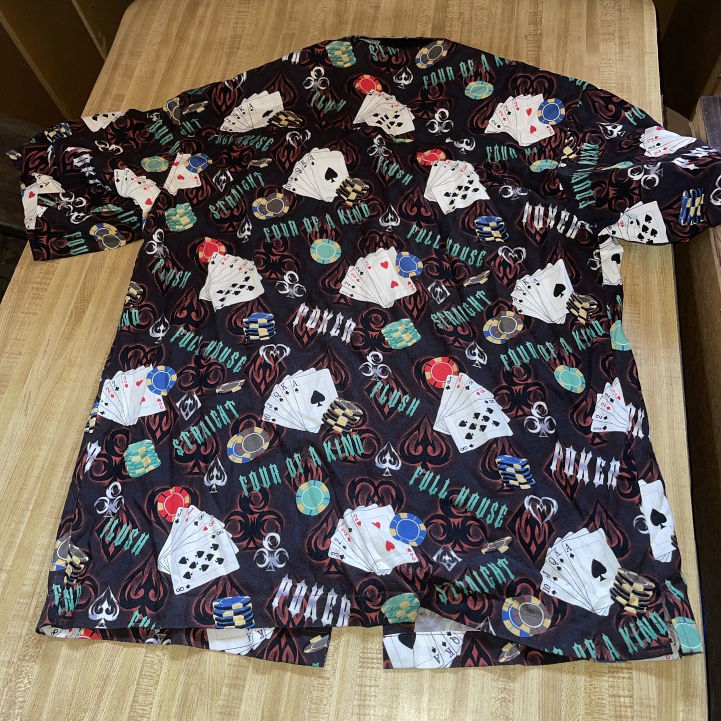 D’em Crazy Button Up Large Poker AOP