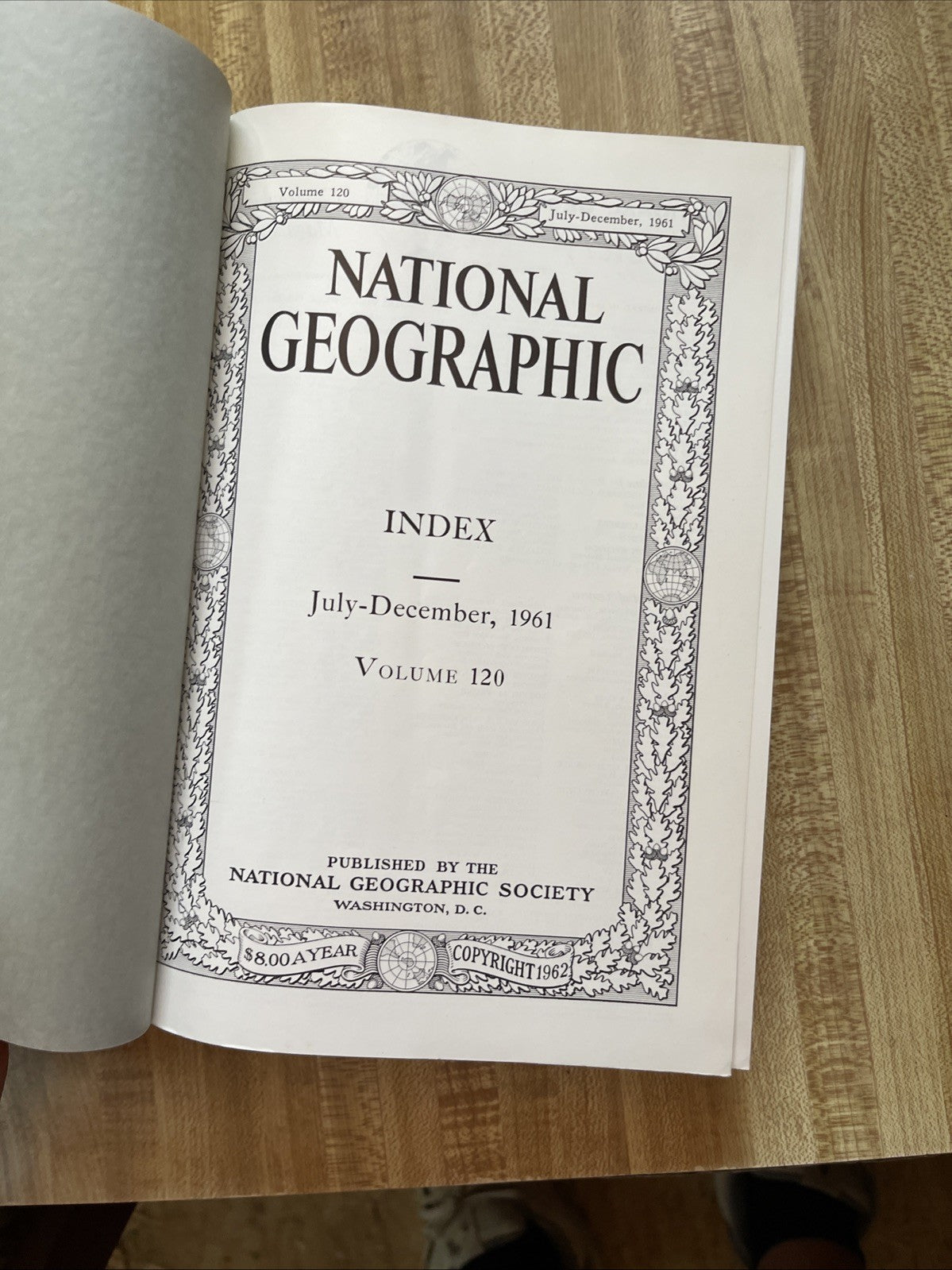 National Geographic Index 1961 Hardcover 