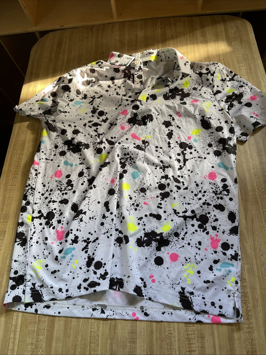 Sunday Swagger Paint Splatter Polo Large 